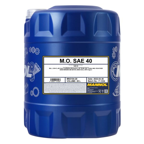 MANNOL M.O. SAE 40 Motoröl mineralisch für Oldtimer/ Maschinen