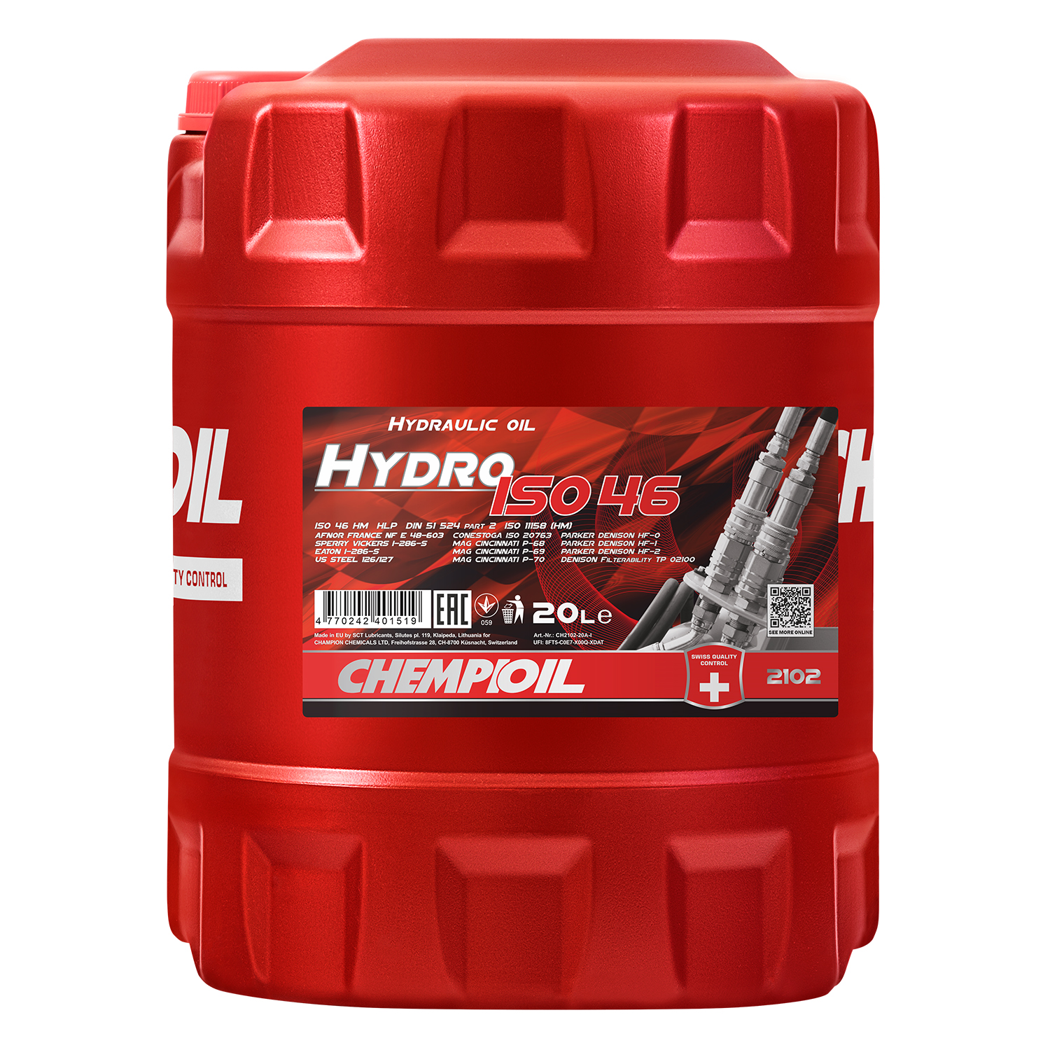 CHEMPIOIL Hydro ISO 46 hydraulics fluid, HLP 46, Hydraulic Oil, Lubricants
